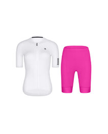 RIVANELLE Cycling short sleeve jersey and shorts - VICTORIOUS LADY - cyclamen/white